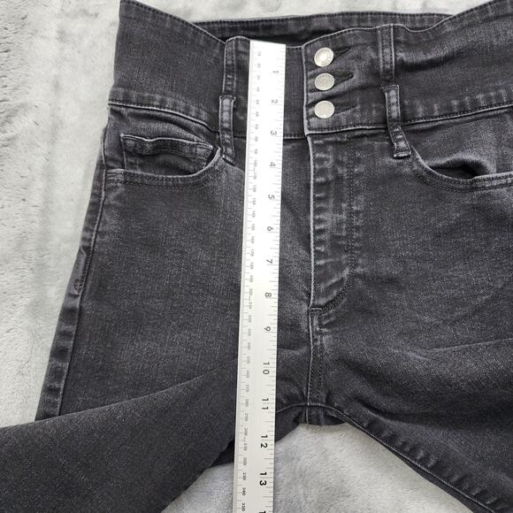 GAP 1969 Jeans Womens 26P Washed Black True Skinny Super High Rise Stretch Denim - Picture 12 of 15